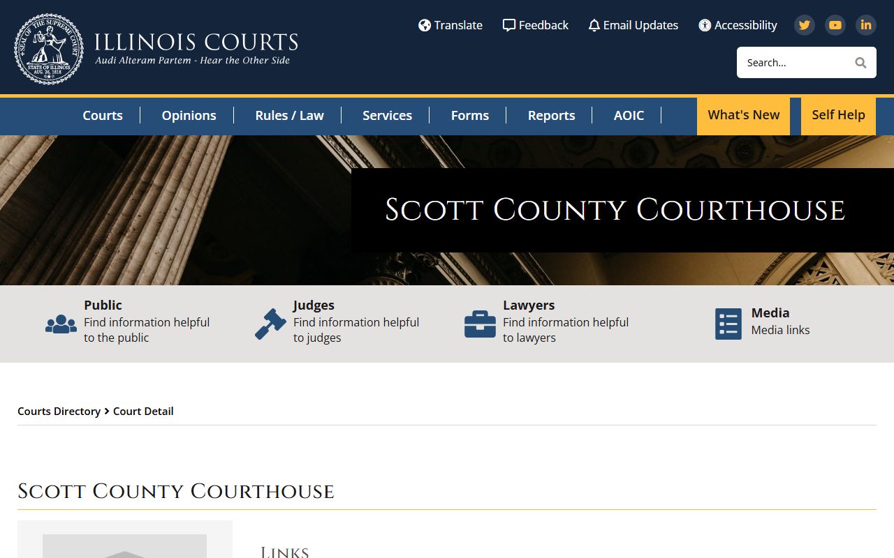 Scott County court records after arrest courthouse directory